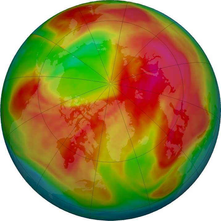 Arctic ozone map for 28 February 2018